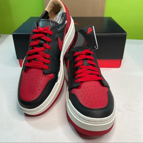 Air Jordan 1 Elevate Bred Black &amp; Red Womens Size 10 Mens 8.5 Sneakers Shoes