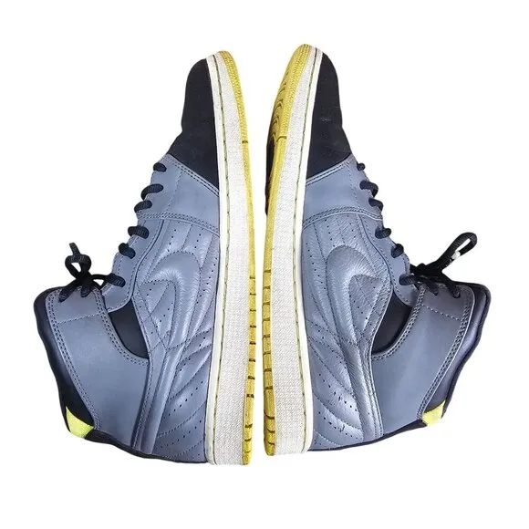 Air Jordan 1 Retro 99 Mens Sneakers Sz 10.5 Cool Grey Vibrant Yellow Activewear