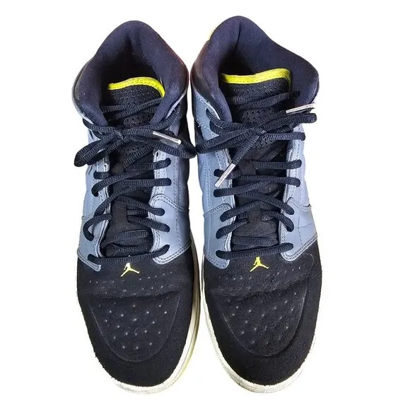 Air Jordan 1 Retro 99 Mens Sneakers Sz 10.5 Cool Grey Vibrant Yellow Activewear