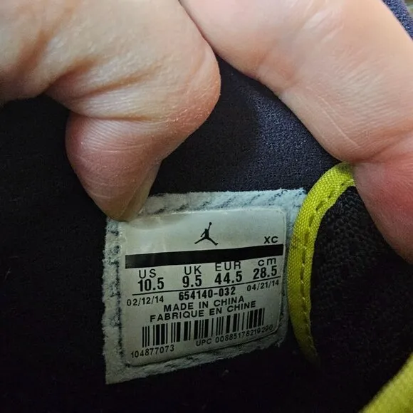 Air Jordan 1 Retro 99 Mens Sneakers Sz 10.5 Cool Grey Vibrant Yellow Activewear