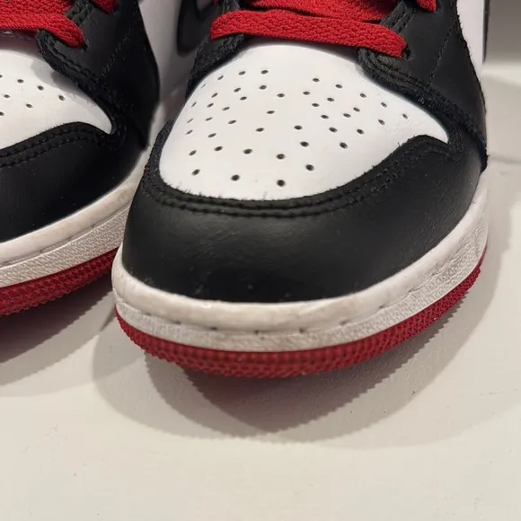 Air Jordan Black and White Sneakers with Red Accents