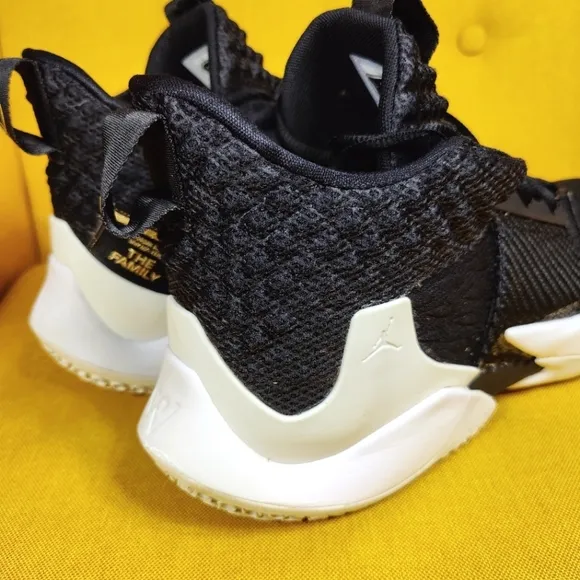 Air Jordan Why Not Zer0.2 The Family Basketball Black Sneakers Mens Shoe Size 14