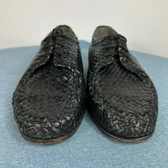 ALDO Brue Black Woven Leather Men's Oxfords Shoes Size 6.5