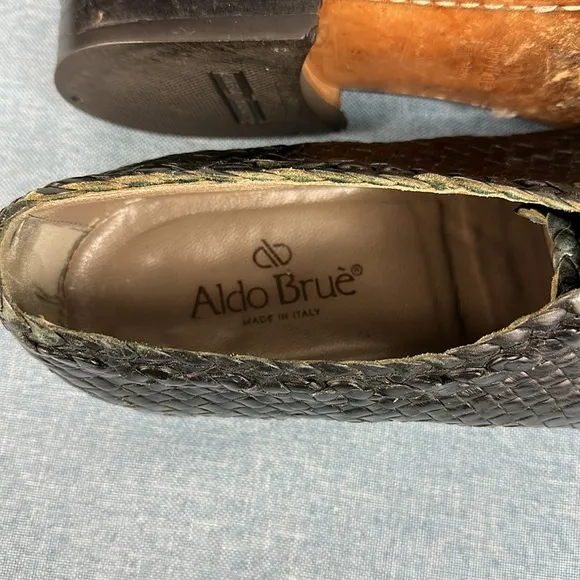 ALDO Brue Black Woven Leather Men's Oxfords Shoes Size 6.5