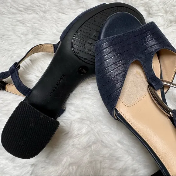 Alex Marie Navy Blue Darlena Sandals Size 6.5
