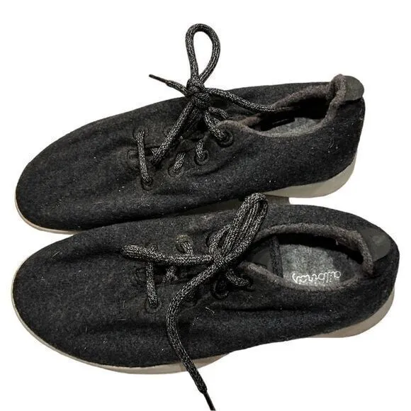 Allbirds Women's Wool Running Sneakers Natural Black Size 9‎