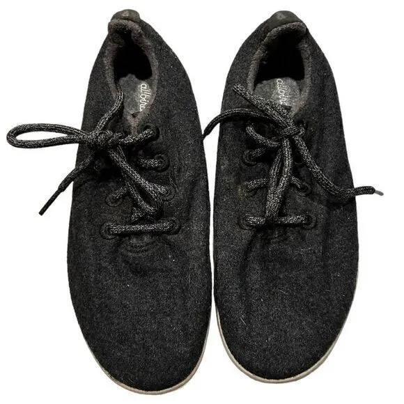 Allbirds Women's Wool Running Sneakers Natural Black Size 9‎