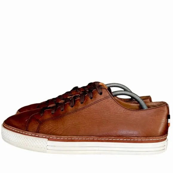 Allen Edmonds Shoes Size 10D &quot;PAXTON&quot; Lace-Up Leather Dark Brown Sneakers