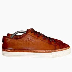 Allen Edmonds Shoes Size 10D &quot;PAXTON&quot; Lace-Up Leather Dark Brown Sneakers