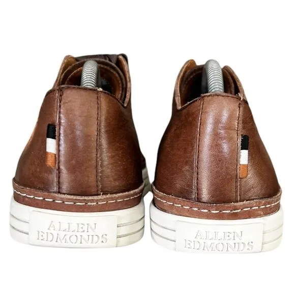 Allen Edmonds Shoes Size 10D &quot;PAXTON&quot; Lace-Up Leather Dark Brown Sneakers