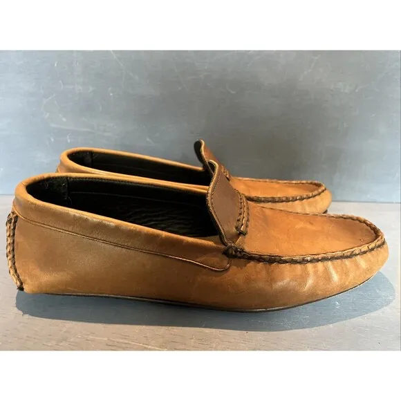 Allen Edmonds Size 8.5 3E SUPER SPORT DRIVER Leather Loafers Shoes Slip on Brown