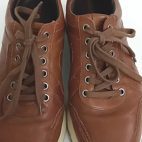 Allen Edmonds Sneakers Men's Size 8.5 D A-Trainers Brown Lace Up Leather Pre-own