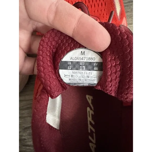 Altra Paradigm 6 Men's Red Running Shoes Sneakers Size 13
