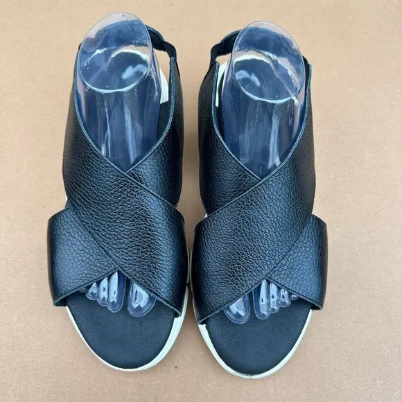 Anthropologie Black Platform Cross Sport Sandal Shoes Women's Size US 10/10.5 41