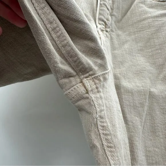Anthropologie Pilcro Cream The Vintage Straight Raw Hem Jeans‎ Size 32