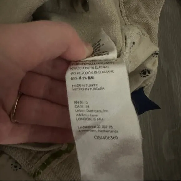 Anthropologie Pilcro Cream The Vintage Straight Raw Hem Jeans‎ Size 32