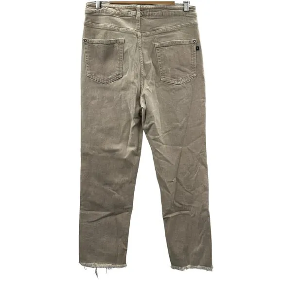 Anthropologie Pilcro Cream The Vintage Straight Raw Hem Jeans‎ Size 32