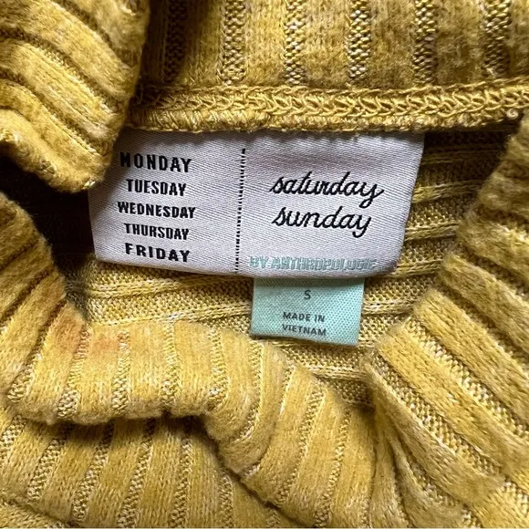 Anthropologie Saturday Sunday Maria Knit Maxi Dress Small Women’s Chartreuse EUC