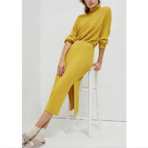 Anthropologie Saturday Sunday Maria Knit Maxi Dress Small Women’s Chartreuse EUC