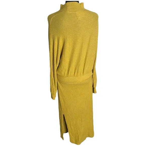Anthropologie Saturday Sunday Maria Knit Maxi Dress Small Women’s Chartreuse EUC