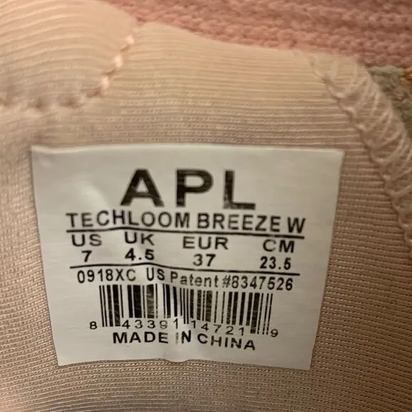 APL women’s metallic rose dust techloom breeze knit sneakers size 7