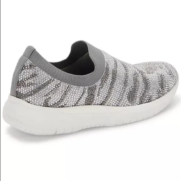Aqua College Klaires Waterproof Slip-on Sneakers, In Grey Zebra Studs