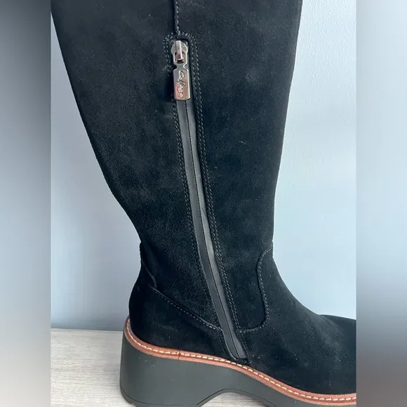 Aqua College Women's Waterproof Gina Platform Black Suede Boots Size 11