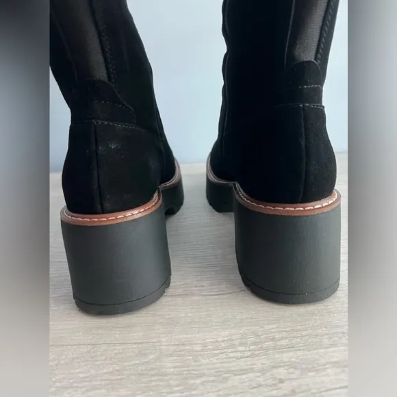 Aqua College Women's Waterproof Gina Platform Black Suede Boots Size 11