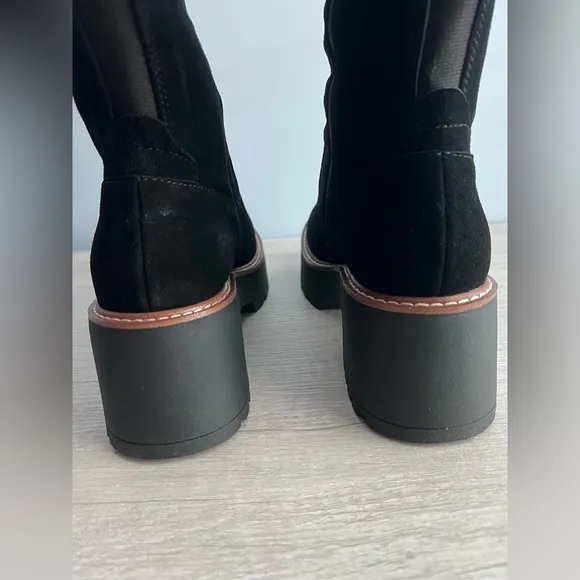 Aqua College Women's Waterproof Gina Platform Black Suede Boots Size 7