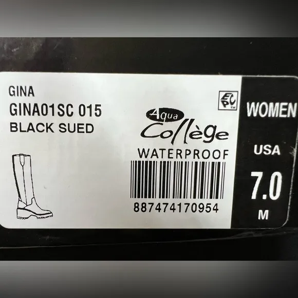 Aqua College Women's Waterproof Gina Platform Black Suede Boots Size 7