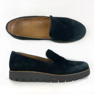 Aquatalia Black Suede Leather Foam Platform Slip On Shoes 7.5