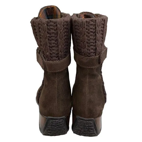 Aquatalia Marvin K Mia Women's Brown Suede Wedge Ankle Boot Size US 7
