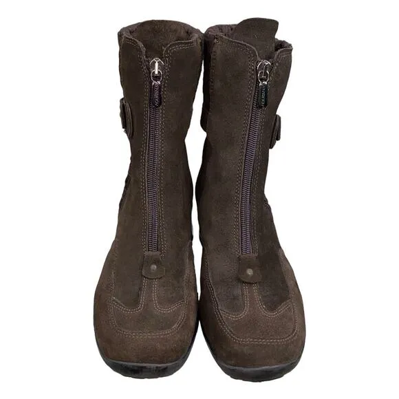 Aquatalia Marvin K Mia Women's Brown Suede Wedge Ankle Boot Size US 7