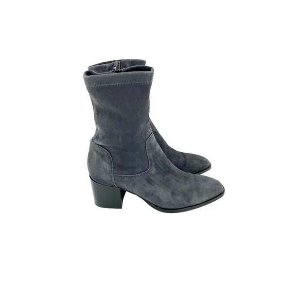 Aquatalia Tilly Grey Suede Leather Water Resistant Ankle Booties 7.5 $450