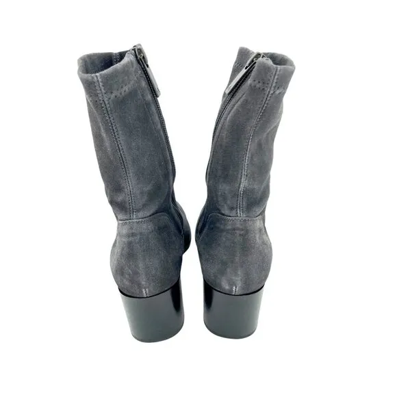 Aquatalia Tilly Grey Suede Leather Water Resistant Ankle Booties 7.5 $450