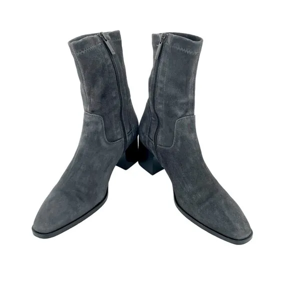 Aquatalia Tilly Grey Suede Leather Water Resistant Ankle Booties 7.5 $450