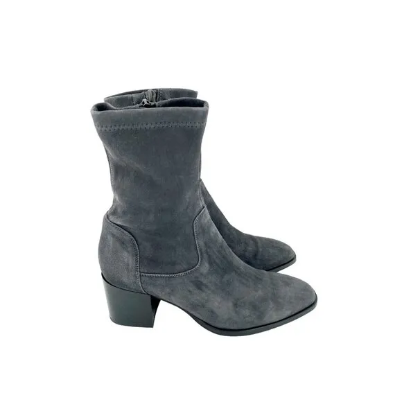 Aquatalia Tilly Grey Suede Leather Water Resistant Ankle Booties 7.5 $450