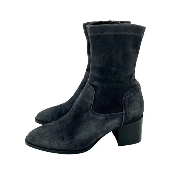 Aquatalia Tilly Grey Suede Leather Water Resistant Ankle Booties 7.5 $450