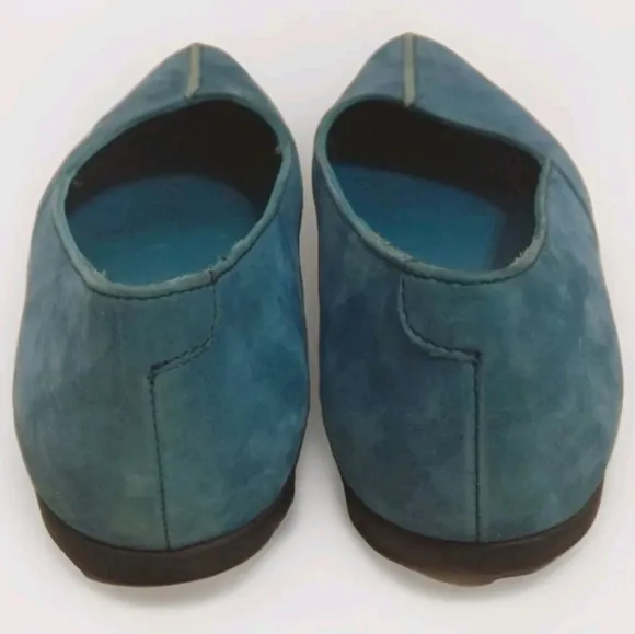 Arche Designer Torquoise Blue Pointed Toe Ballerina Flat Leather Sandals US 7