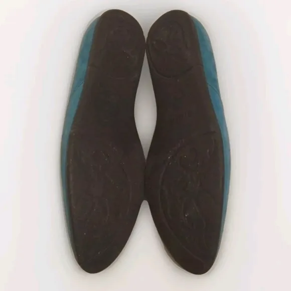 Arche Designer Torquoise Blue Pointed Toe Ballerina Flat Leather Sandals US 7