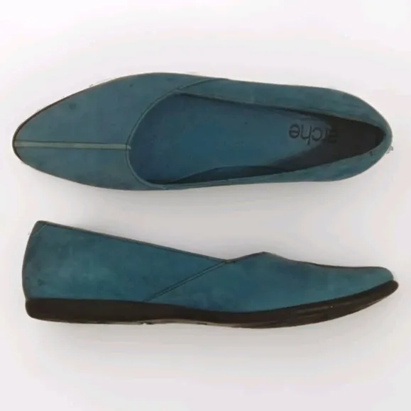 Arche Designer Torquoise Blue Pointed Toe Ballerina Flat Leather Sandals US 7