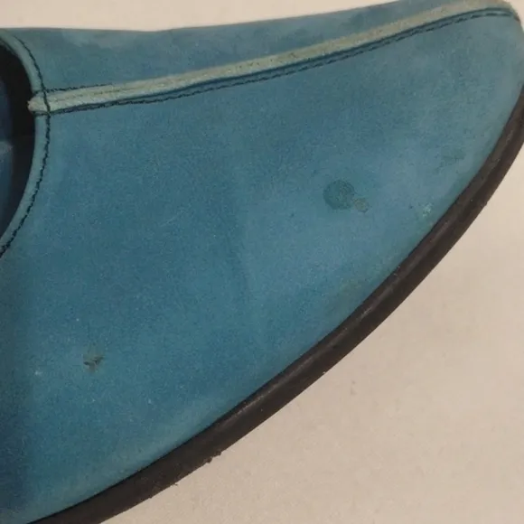 Arche Designer Torquoise Blue Pointed Toe Ballerina Flat Leather Sandals US 7