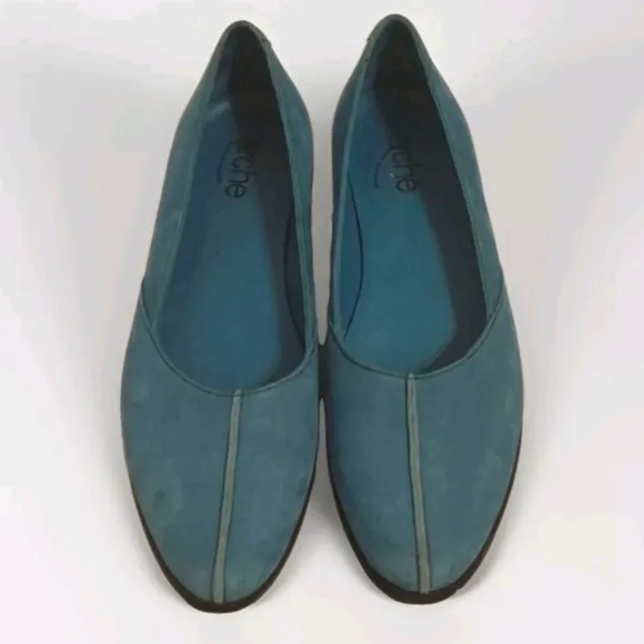 Arche Designer Torquoise Blue Pointed Toe Ballerina Flat Leather Sandals US 7