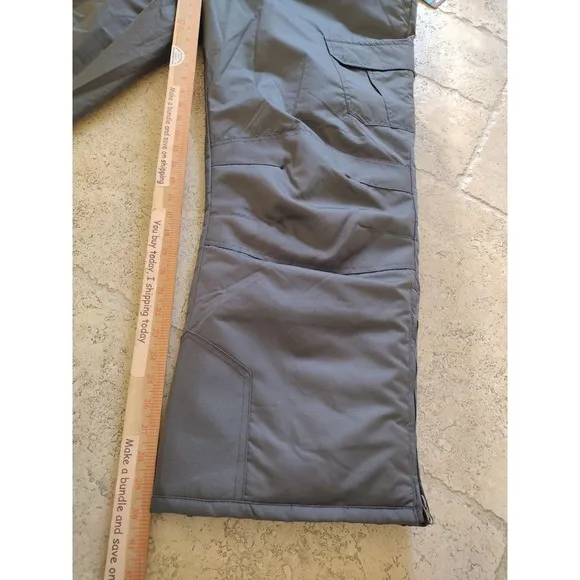 Arctic Quest Snow Pants Man's Large Gray Ski Boot Gaiters Water Resistant Cargo