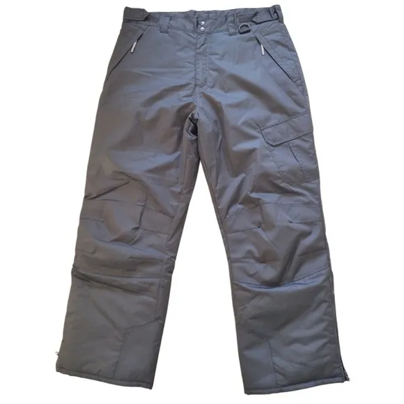Arctic Quest Snow Pants Man's Large Gray Ski Boot Gaiters Water Resistant Cargo