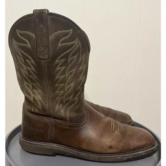 Ariat Boots Square Toe Brown Leather Men’s Size 12EE