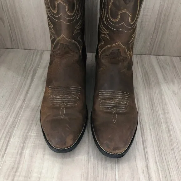 Ariat Boots Womens 9.5B Heritage Brown Leather Pull On Cowboy Western