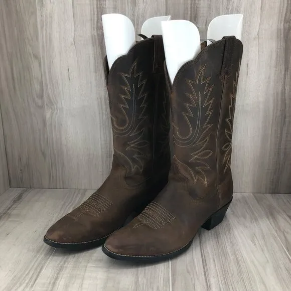 Ariat Boots Womens 9.5B Heritage Brown Leather Pull On Cowboy Western