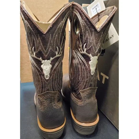 Ariat Men's Hybrid Roughstock Antler Brown Cowboy Boots 10061156 Size 11 NEW
