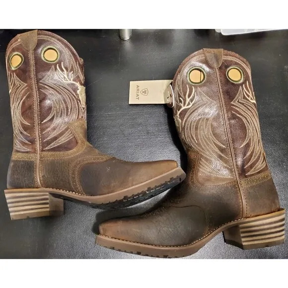 Ariat Men's Hybrid Roughstock Antler Brown Cowboy Boots 10061156 Size 11 NEW